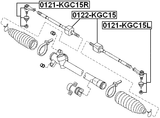 0121-KGC15L - STEERING TIE ROD END LEFT