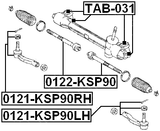0121-KSP90LH - STEERING TIE ROD END LEFT