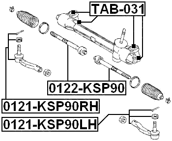 0121-KSP90LH - STEERING TIE ROD END LEFT