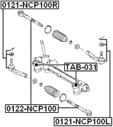 0121-NCP100R - STEERING TIE ROD END RIGHT