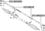 0121-QNC20RH - STEERING TIE ROD END RIGHT
