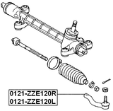0121-ZZE120L - STEERING TIE ROD END LEFT