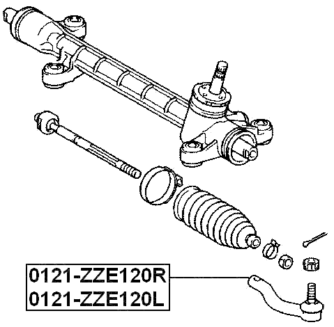 0121-ZZE120R - STEERING TIE ROD END RIGHT