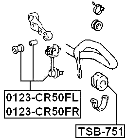 0123-CR50FR - FRONT RIGHT STABILIZER LINK / SWAY BAR LINK