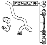 0123-EXZ10F - FRONT STABILIZER LINK / SWAY BAR LINK