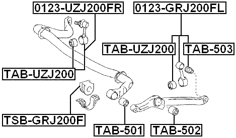 0123-GRJ200FL - FRONT LEFT STABILIZER LINK / SWAY BAR LINK