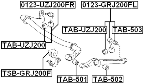 0123-GRJ200FL - FRONT LEFT STABILIZER LINK / SWAY BAR LINK