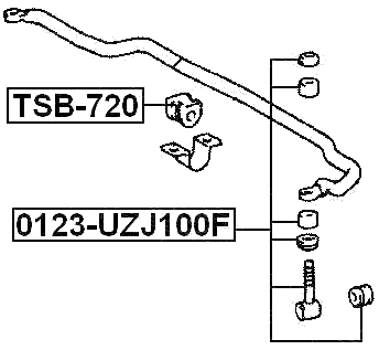 0123-UZJ100F - FRONT STABILIZER LINK / SWAY BAR LINK