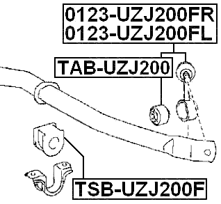 0123-UZJ200FL - FRONT LEFT STABILIZER LINK / SWAY BAR LINK