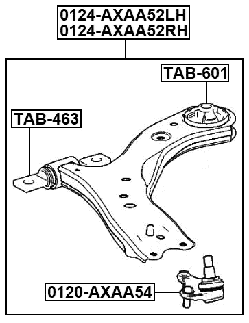0124-AXAA52RH - RIGHT LOWER FRONT ARM