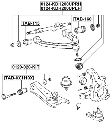 0124-KDH200UPRH - RIGHT UPPER FRONT ARM