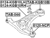 0124-KGB10LH - LEFT FRONT ARM