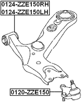 0124-ZZE150LH - LEFT FRONT ARM