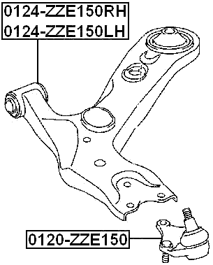 0124-ZZE150RH - RIGHT FRONT ARM