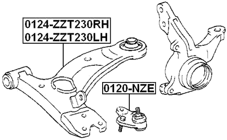 0124-ZZT230LH - LEFT FRONT ARM
