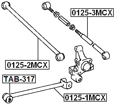 0125-1MCX - REAR TRAILING ROD