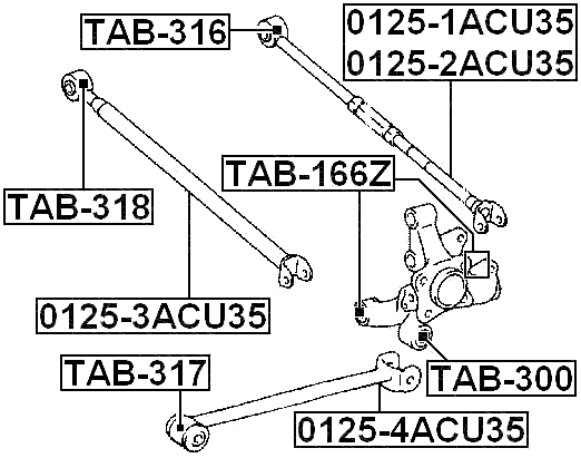 0125-2ACU35 - REAR RIGHT TRANSVERSE LINK