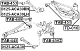 0125-ACA30 - REAR TRANSVERSE LINK WITH BALL JOINT
