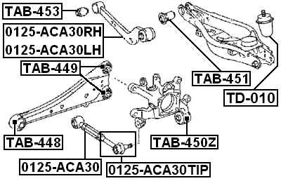 0125-ACA30TIP - REAR TRANSVERSE LINK (REPAIR KIT)