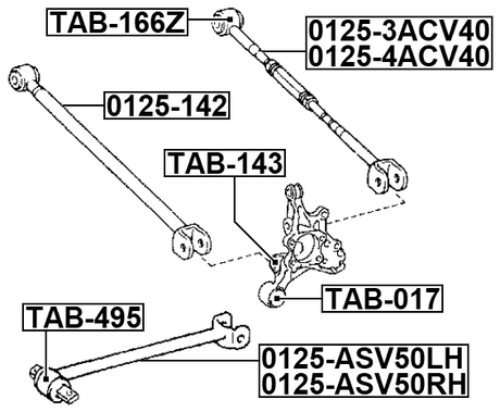 0125-ASV50LH - REAR LEFT TRAILING ROD