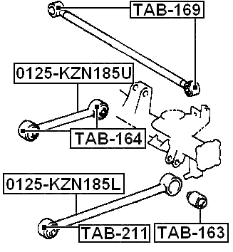 0125-KZN185L - REAR LOWER TRAILING ROD