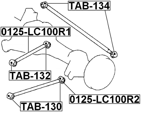 0125-LC100R2 - REAR LOWER TRAILING ROD