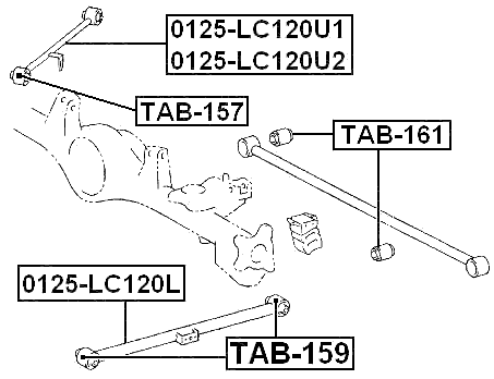0125-LC120L - REAR AXLE LOWER ARM