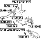 0125-ZRE186LOWR - REAR TRANSVERSE LINK WITH BALL JOINT
