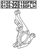 0128-ZZE150FRH - STEERING KNUCKLE RIGHT