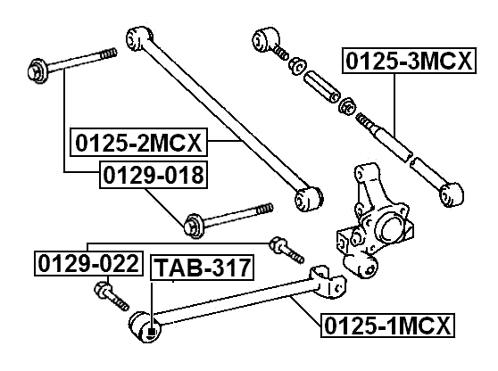0129-018 - SUSPENSION ARM BOLT W/ WASHER