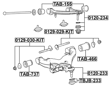 0129-030-KIT - REPAIR KIT, CAMBER ADJUSTING ECCENTRIC BOLT