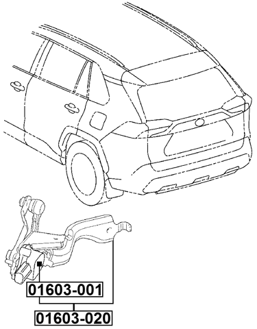 01603-020 - REAR LEVEL SENSOR (WITH BRACKET, WITH LINK)