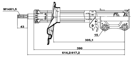 01660973RL - SHOCK ABSORBER REAR LEFT