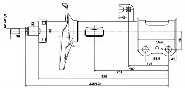 01665181FL - SHOCK ABSORBER FRONT LEFT