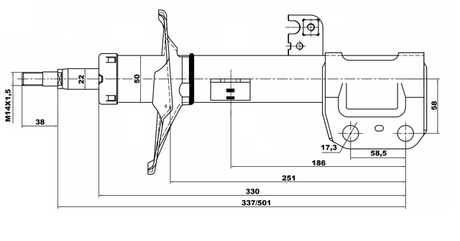 01665183FL - SHOCK ABSORBER FRONT LEFT