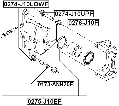 0173-ANH20F - FRONT BRAKE CALIPER SLIDE PIN BOOT