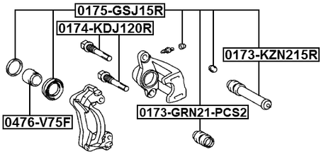 0173-GRN21-PCS2 - BRAKE CALIPER SLIDE PIN BOOT PCS 2