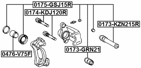 0173-KZN215R - REAR BRAKE CALIPER SLIDE PIN BOOT