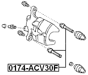 0174-ACV30F - FRONT CALIPER SLIDE PIN