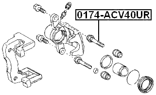0174-ACV40UR - REAR CALIPER SLIDE PIN