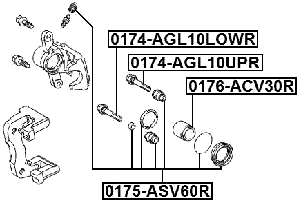 0174-AGL10UPR - REAR CALIPER SLIDE PIN