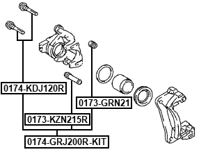 0174-GRJ200R-KIT - REAR CALIPER SLIDE PIN KIT