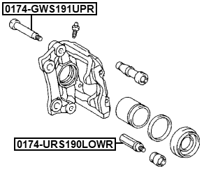 0174-GWS191UPR - REAR CALIPER SLIDE PIN