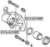 0174-GX100F - FRONT CALIPER SLIDE PIN