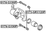 0174-GX90F - FRONT CALIPER SLIDE PIN