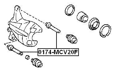 0174-MCV20F - FRONT CALIPER SLIDE PIN