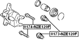 0174-NZE120F - FRONT CALIPER SLIDE PIN