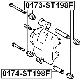 0174-ST198F - FRONT CALIPER SLIDE PIN