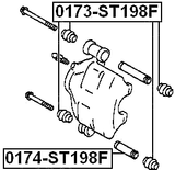 0174-ST198F - FRONT CALIPER SLIDE PIN