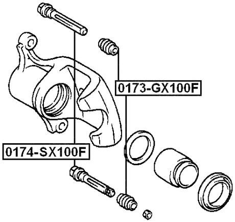 0174-SX100F - FRONT CALIPER SLIDE PIN